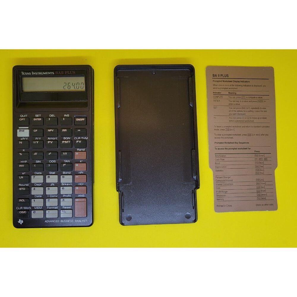 Texas Instruments 1996 BA-II Plus Calculator Advanced Business Analyst Vintage